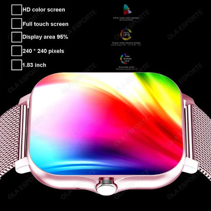 1.83'' Waterproof Smart Watch with Message Answer Call Sleep Monitoring Sports Pedometer Information Alerts for Iphone Android