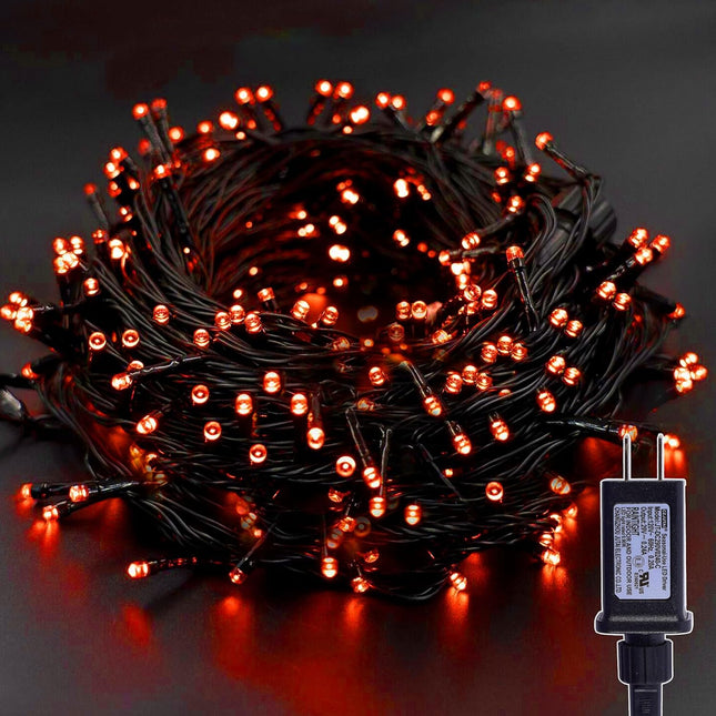 33FT 100 LED Halloween Black Wire String Lights, Plug in Black Wire Fairy Lights 8 Modes Waterproof Mini Light for Outdoor Indoor Christmas Tree Holiday Wedding Party Bedroom Patio Tree Decor