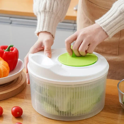 Salad Spinner for Leafy Vegetables, Lettuce Washer & Dryer, Kitchen Greens Drainer Strainer Crisper Tool