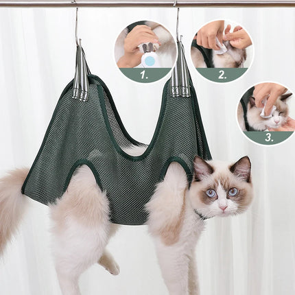Pet Beauty Hammock Hanging Cat Grooming Nail Cutting anti Scratch Bite Fixed Bag Bath Trimming Restraint Bag Pet Supplies