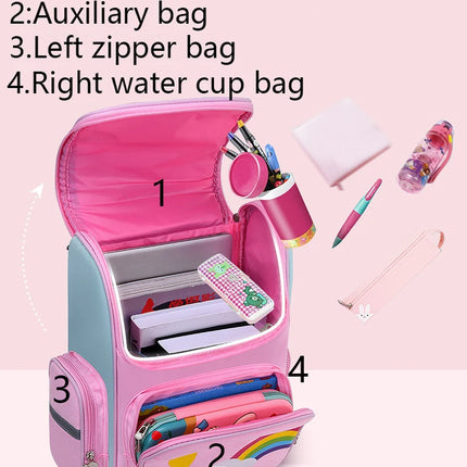 Kid Backpack for Girl Unicorn Children Bookbag Rainbow Eyes School Bag Teen Girl Backpack for Traveling Waterproof Mochilas