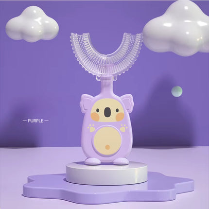 2-12Years Baby 360 Degree U-Shaped Oral Care Cleaning Silicone Soft Toothbrush Cartoon Cute Children'S Toothbrush