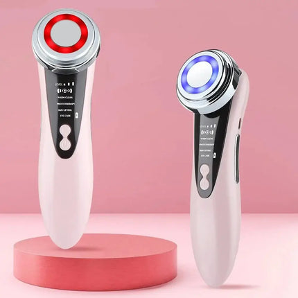 Face Lift Device - EMS RF Microcurrent Skin Rejuvenation, dual head facial massager with LED light therapy features.