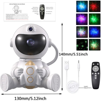 Rocket Astronaut LED Star Galaxies Projector Night Light Starry Sky Porjectors Lamp for Decoration Bedroom Room Decor Kids Gift