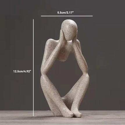 Sand Color the Thinker Abstract Statues Sculptures Yoga Figurine Nordic Living Room Home Decor Decoration Maison Desk Ornaments