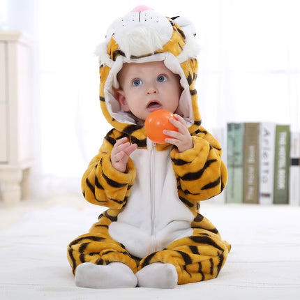 Newborn Baby Boy Clothing Stitch Animal Cartoon Hooded Jumpsuits Winter Baby Pajamas Onesies Kids Sleepwear Newborn Baby Pyjamas