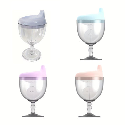 1Pc Fun Party Cup for Kids,Cheerful Baby Wine Sippy Cup,Juice Milk Water Training Cup,Plastic Goblet Chalices for Birthday Party