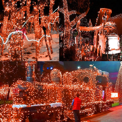 Orange Halloween String Lights 82FT 200 LED Extendable for Outdoor/Indoor, 8 Lighting Modes Plug in String Lights for Halloween Decorations Bedroom Party Decor Room Garden Patio Tree (Orange)