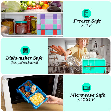 1100Ml Cartoon Printed Lunch Box Microwavable Bento Box Interlayer Leakproof Storage Box Hermetic Containers Students School
