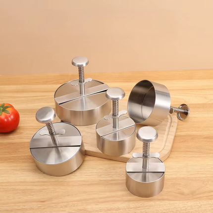 Hamburger Patty Maker Press 304 Stainless Steel Non-Stick round Manual Rice Ball Mold Thickness Adjusted Kitchen Beef BBQ Tools
