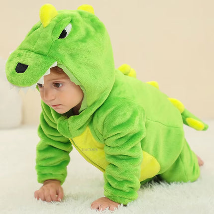 Newborn Baby Boy Clothing Stitch Animal Cartoon Hooded Jumpsuits Winter Baby Pajamas Onesies Kids Sleepwear Newborn Baby Pyjamas