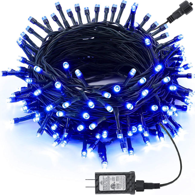 Halloween String Lights 100FT 300 LED String Lights with 8 Modes Timer Connectable Waterproof Plug-In Fairy Lights for Home, Garden, Party, Holiday, Tree, Christmas Decorations (Blue)