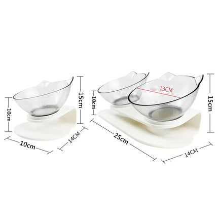 Non-Slip Cat Single Double Pet Bowls with Stand Food Feed and Water Bowls Inclination Stand Cats Feeders Feeding Kitten Supplies