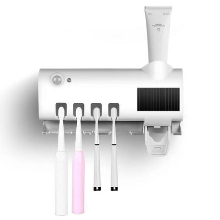 UV Light Sterilizer Toothbrush Holder Cleaner Toothpaste Dispenser 4 Toothbrush