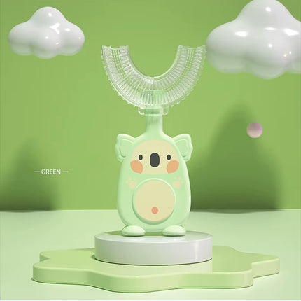 2-12Years Baby 360 Degree U-Shaped Oral Care Cleaning Silicone Soft Toothbrush Cartoon Cute Children'S Toothbrush