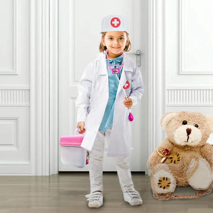 Kids Toy Doctor Kit for Girls 3-6 Years Boys, 41PCS Pink Toy Stethoscope & Braces Medical Kit Preschool Pretend Play Dentist Set Gift to Toddler Birthday Christmas Present