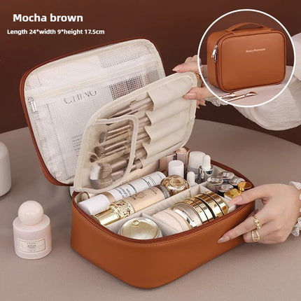 New Women' s Cosmetic Bag - Portable Storage Bag Large Capacity Luxury Makeup Bag Travel Organizer Essentials Toiletry Bags
