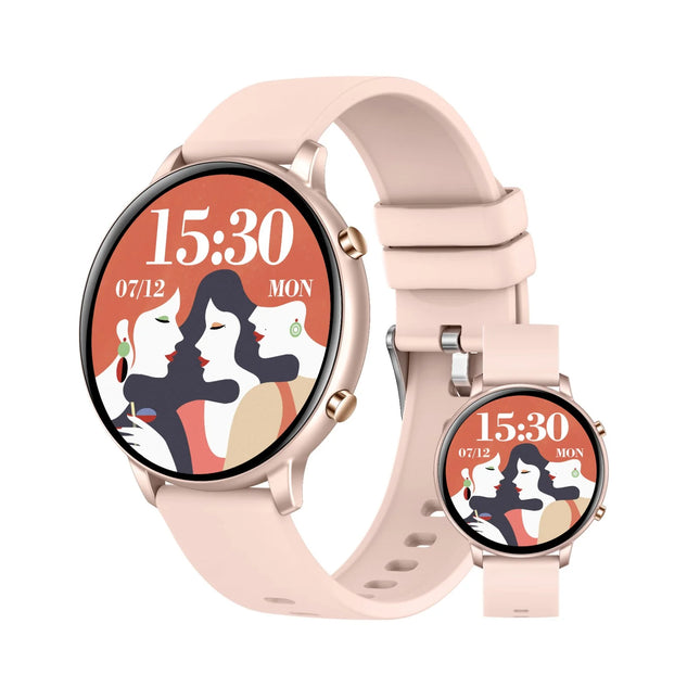 Smart Watch,Health Smart Watches,Bluetooth Smart Watch,Cheap Sports Touchscreen Smartwatch for Women Men Android with Talk Call Music,Waterproof Fitness Trackers,Pink