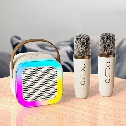K12 Karaoke Machine Portable Bluetooth 5.3 PA Speaker System with 1-2 Wireless Microphones Home Family Singing Children'S Gifts
