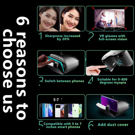 Vrgpro X7 3D Helmet VR Glasses 3D Glasses Virtual Reality Glasses VR Headset for Google Cardboard 5-7' Mobile with Original Box
