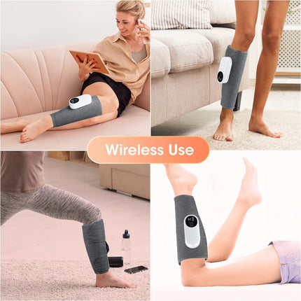 Electric Airbag Leg Massager Rechargeable 3 Modes Air Compression Calf Massager Machine 360° Wrap Blood Circulation