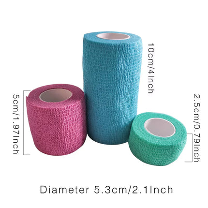 1Roll 2.5/5/10Cm*4.5M Gauze Medical Bandage Self-Adhesive Breathable Elastic Bandages for Sports Fixing Finger Wrist Leg
