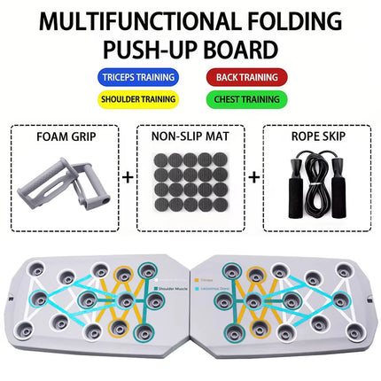 Portable Push-Up Board Set Multifunctional Push-Up Bar Foldable Fitness Equipment for Chest Abdomen Arms/Back Training