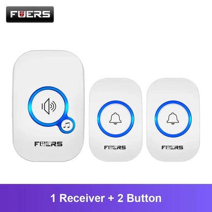 Wireless Doorbell Waterproof Door Chime Kit Welcome Chime Home Door Bell Intelligent 32 Songs Melodies Sound and LED