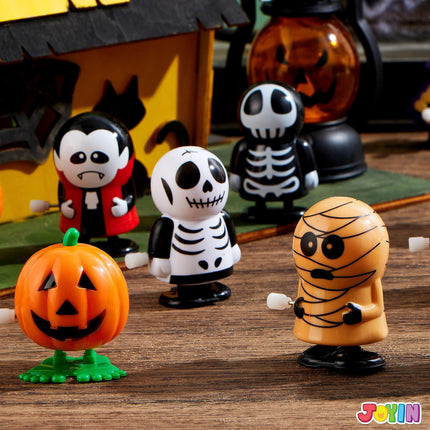 12 Pcs Halloween Wind-Up Toys for Kids,Halloween Toys Bulk Halloween Gifts Halloween Basket Halloween Accessories,Halloween Goody Bags,Halloween Treat Bag Fillers