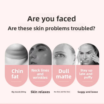EMS Microcurrent Roller Face-Slimming Artifact V-Face Beauty Facial Massager for Firming and Lifting the Face