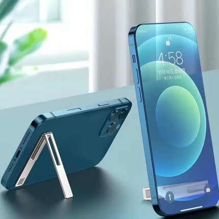 Magnetic Ultra Thin Foldable Mobile Phone Holder Bracket Metal Alloy Desktop Cell Phone Stands Universal Phone Support Kickstand