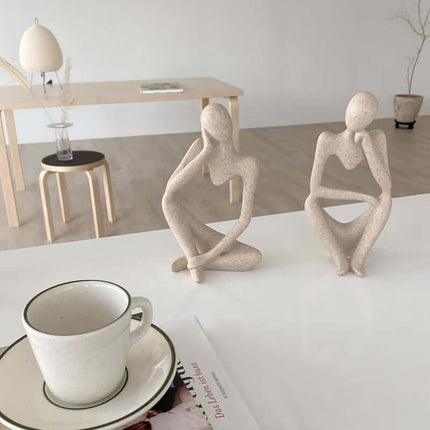 Sand Color the Thinker Abstract Statues Sculptures Yoga Figurine Nordic Living Room Home Decor Decoration Maison Desk Ornaments
