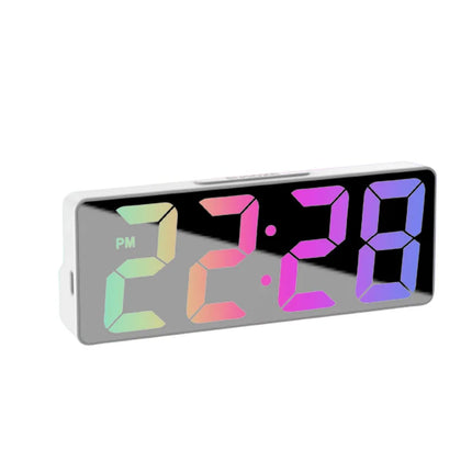 Voice Control Digital Alarm Clock Temperature Date 2 Alarm Snooze Night Mode Table Clock 12/24H USB Plug-In Always on LED Clock