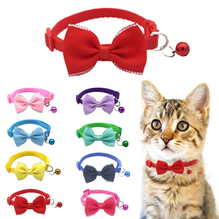 Pet Breakaway Cat Collar Bow Tie and Bell Cute - Zuomio