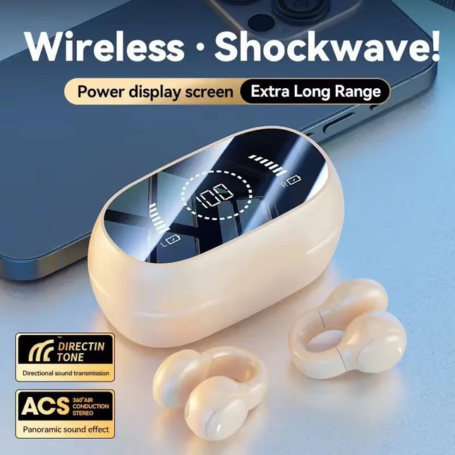 M47 TWS Bluetooth 5.3 Wireless Headphones Clip Ear Music Noise Canceling Headset Digital Display HD Call Sports Gaming Earphones