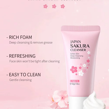 Facial Cleanser Foam Face Wash Remove Blackhead Moisturizing Shrink Pores Deep Cleaning Oil Control Skin Care 50G