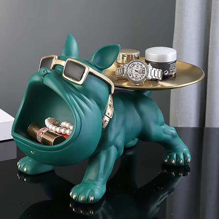 Bulldog figurine storage box Animal Ornament Resin Craft Art Sculpture Figurine Home Puppy Sculpture