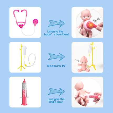 Kids Toy Doctor Kit for Girls 3-6 Years Boys, 41PCS Pink Toy Stethoscope & Braces Medical Kit Preschool Pretend Play Dentist Set Gift to Toddler Birthday Christmas Present