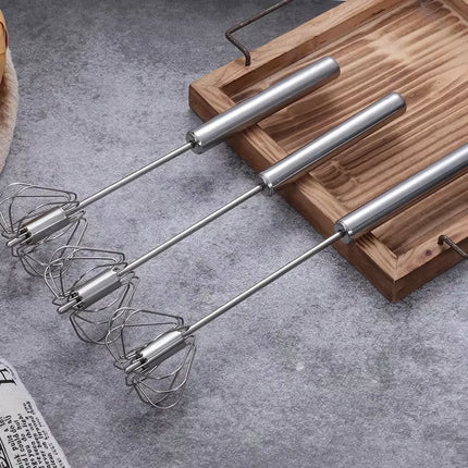 Hand Pressure Egg Beater Stainless Steel Kitchen Accessories Tools Self Turning Cream Utensils Whisk Manual Mixer