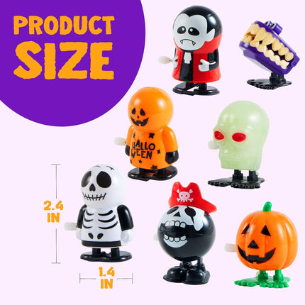 12 Pcs Halloween Wind-Up Toys for Kids,Halloween Toys Bulk Halloween Gifts Halloween Basket Halloween Accessories,Halloween Goody Bags,Halloween Treat Bag Fillers