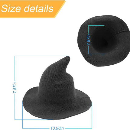 Womens Witch Knitted Wool Hat, for Halloween Party Masquerade Cosplay Costume Accessory and Daily