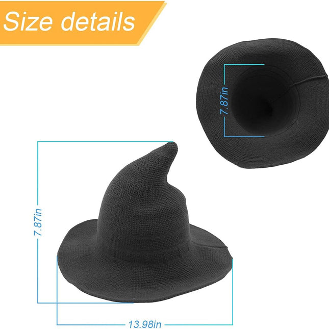 Womens Witch Knitted Wool Hat, for Halloween Party Masquerade Cosplay Costume Accessory and Daily