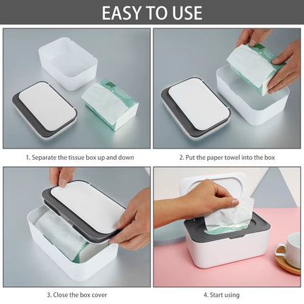 Wet Tissue Box Paper Dispenser Portable with Lid Tissue Storage Box Holder Dustproof Baby Car Organizer Napkin Hot
