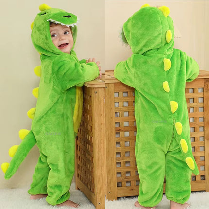 Newborn Baby Boy Clothing Stitch Animal Cartoon Hooded Jumpsuits Winter Baby Pajamas Onesies Kids Sleepwear Newborn Baby Pyjamas