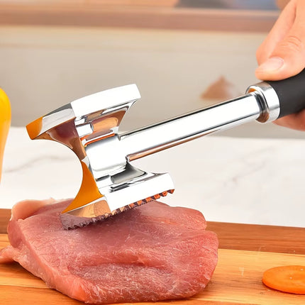 Stainless Steel Double-Sided Square Meat Tenderizer Hammer, Food-Safe Kitchen Tool for Pork Chops, Steak, Western Cuisine