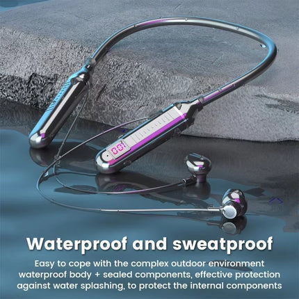 K58Pro Wireless Earphones Bluetooth 5.3 Neckband Headphones Gaming LED Display HIFI Headset Sports TWS Earbuds with Mic TF Card