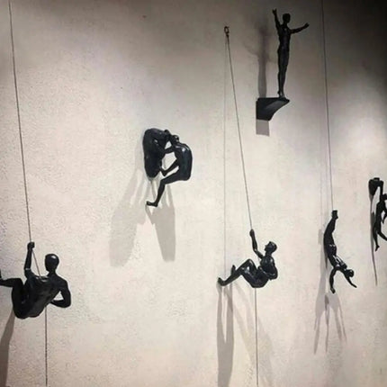 Athlete Rock Climbing Wall Sculpture Resin Background Wall Hanging Decoration Sculpture Statue Figures Present Decor Retro New 2023
