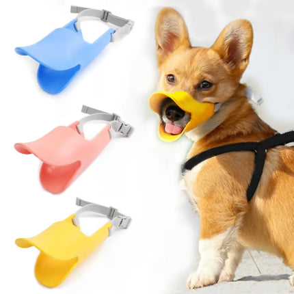 Dog Silicone Duck Muzzle for Pet anti Bite Stop Barking Small Large Dog Mask Pet Accessories Safe Adjustable Mouthpiece Cover