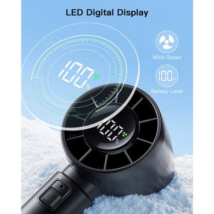 Portable Handheld Fan 4000Mah Battery Operated with LED Display Handheld Personal Small Fan 5 Speed Mini Fan for Travel