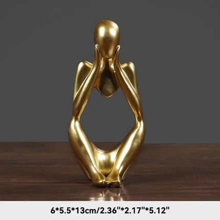 Sand Color the Thinker Abstract Statues Sculptures Yoga Figurine Nordic Living Room Home Decor Decoration Maison Desk Ornaments